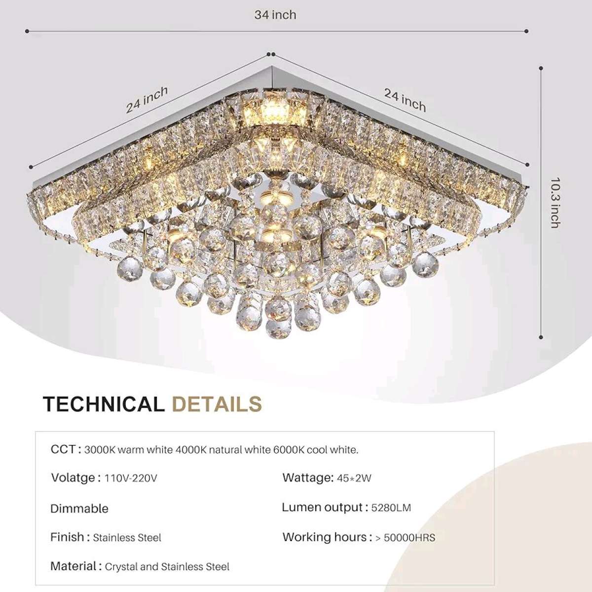 24inch chandelier