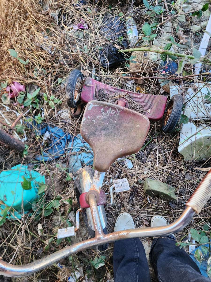 2 antique tricycles all metal
