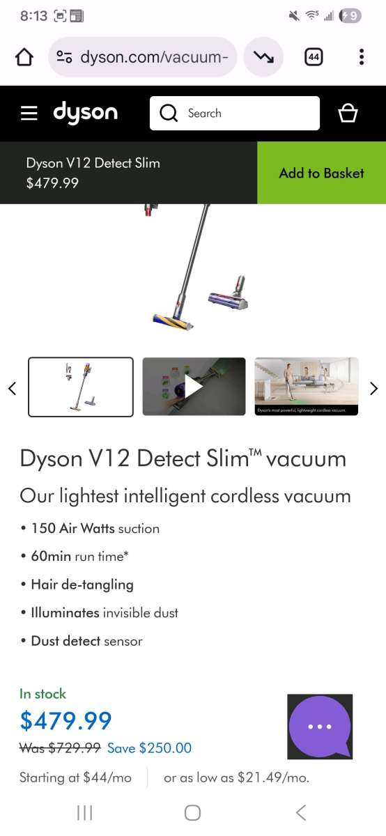 dyson v12 detect slim brand new