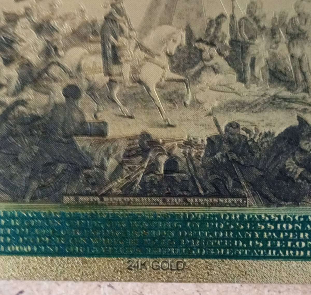 24 Karat Gold 1889 USA Ten Dollar Bill