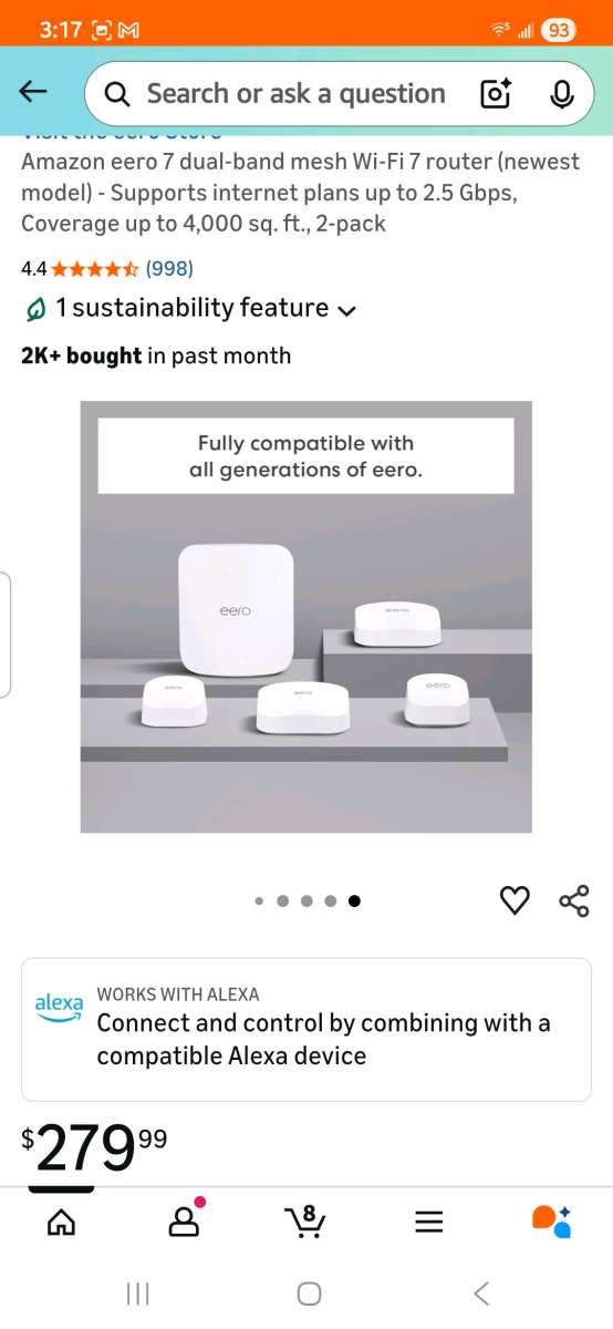 Eero 7 DuelBand Mesh wifi router 2 pack