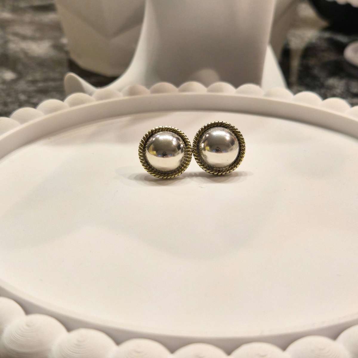 sterling silver 925 Thailand drop Ball Earrings