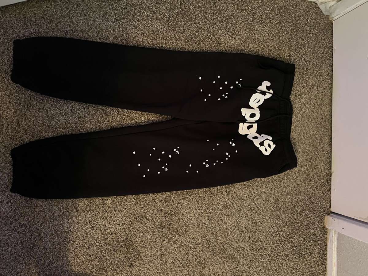 Sp5der OG Web Sweatpants Black Stars Mens Streetwear Joggers