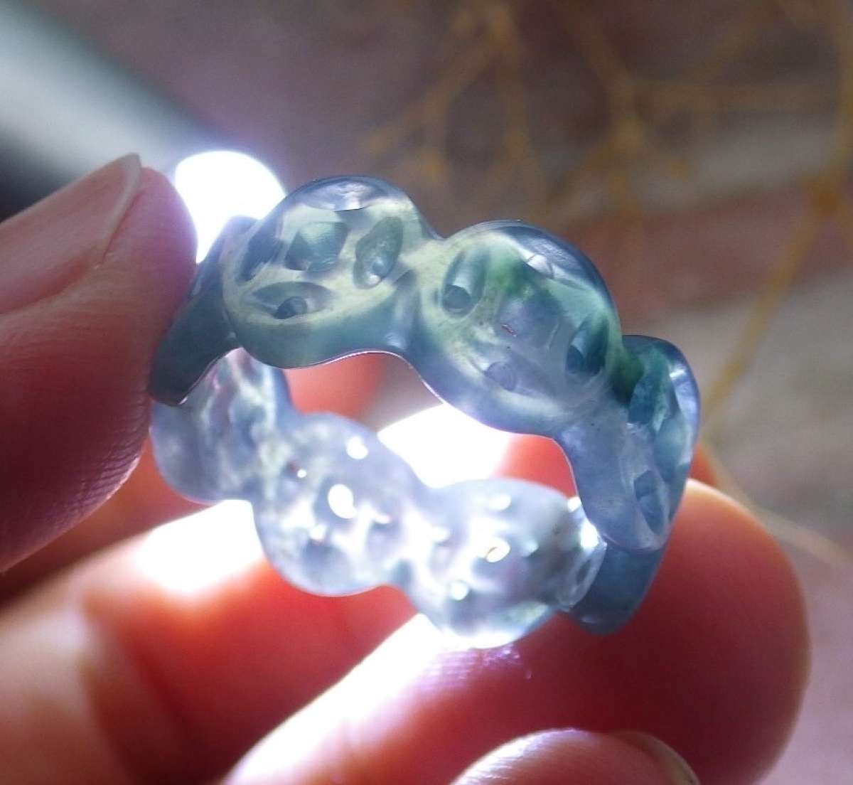 Certificate Jadeite Jade Green Ring Old Money Coin size6