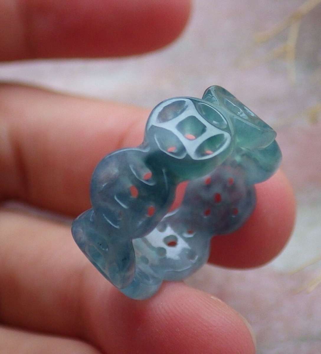 Certificate Jadeite Jade Green Ring Old Money Coin size6