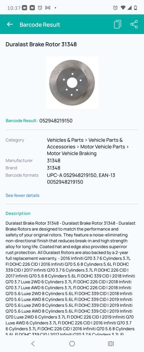 Duralast Brake Motor