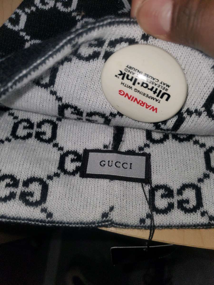 Gucci Monogram Black and White Beanie