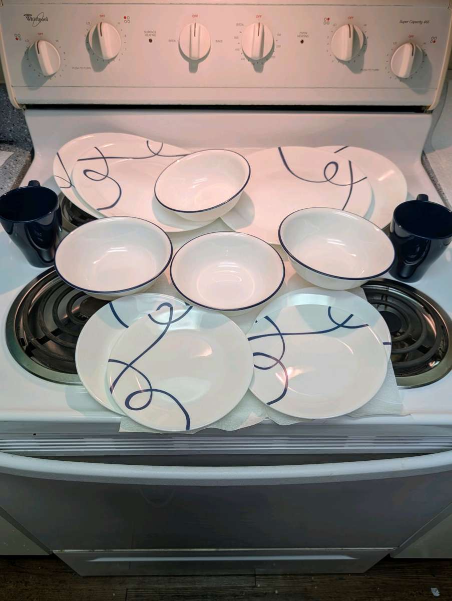 Corelle Dinnerware Set 12pc and IKEA coffee mugs 4pc