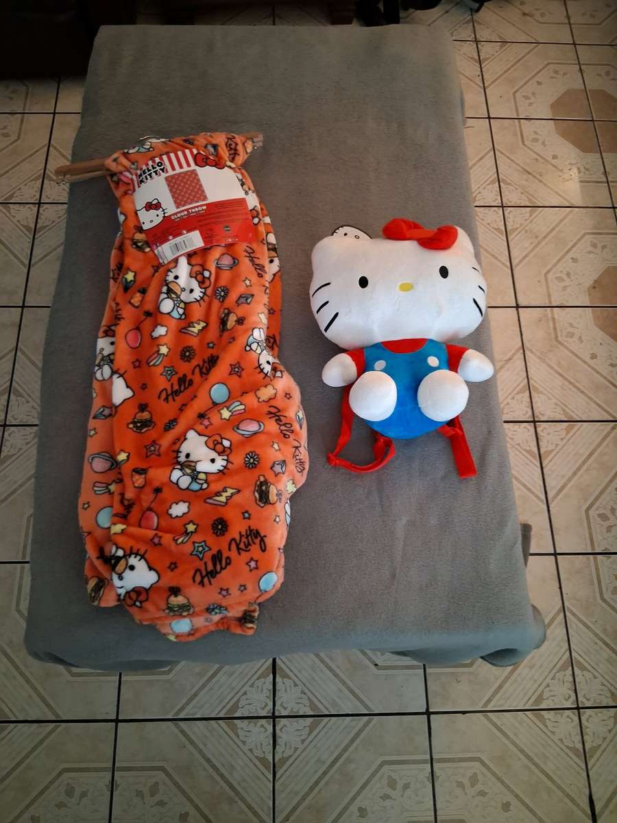Hello Kitty Bed Blanket with Plush Toy Bag