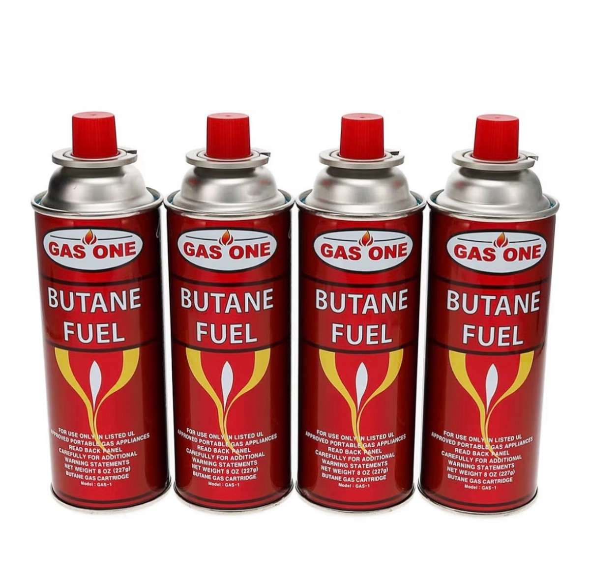 gas one butane fuel for portable camping stove four pack eac