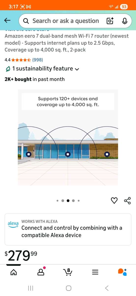 Eero 7 DuelBand Mesh wifi router 2 pack