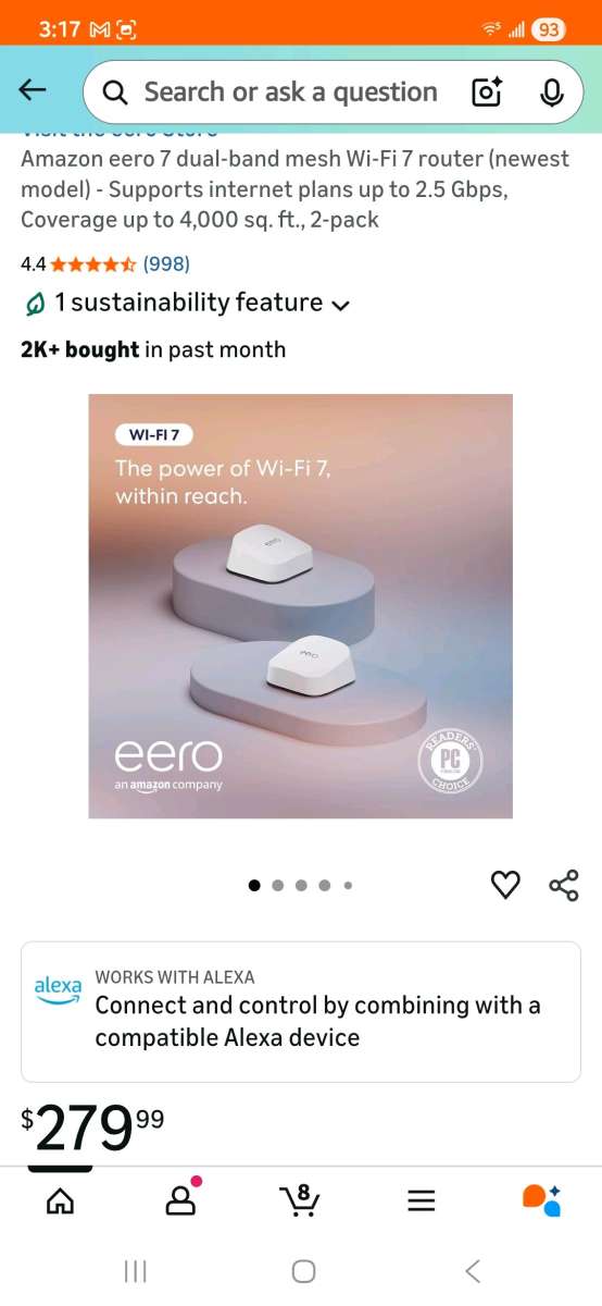 Eero 7 DuelBand Mesh wifi router 2 pack