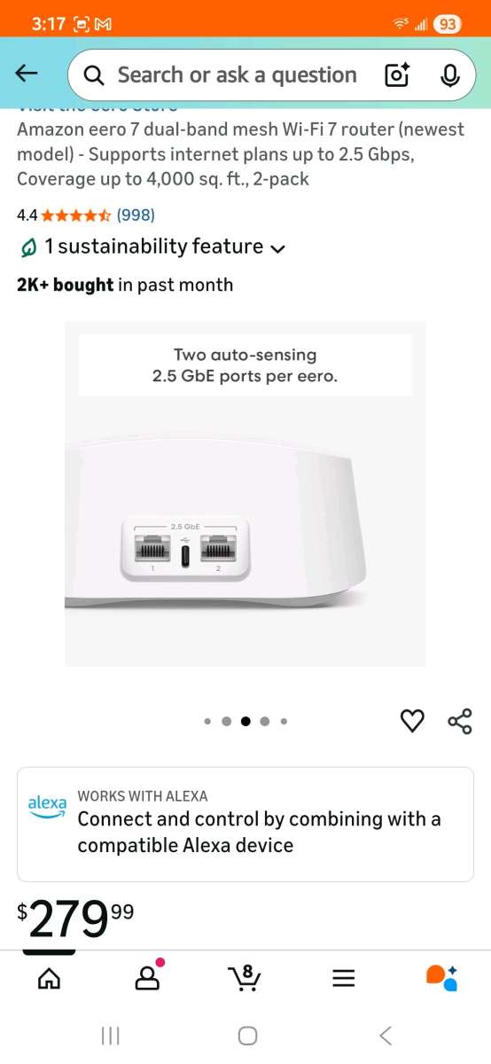 Eero 7 DuelBand Mesh wifi router 2 pack