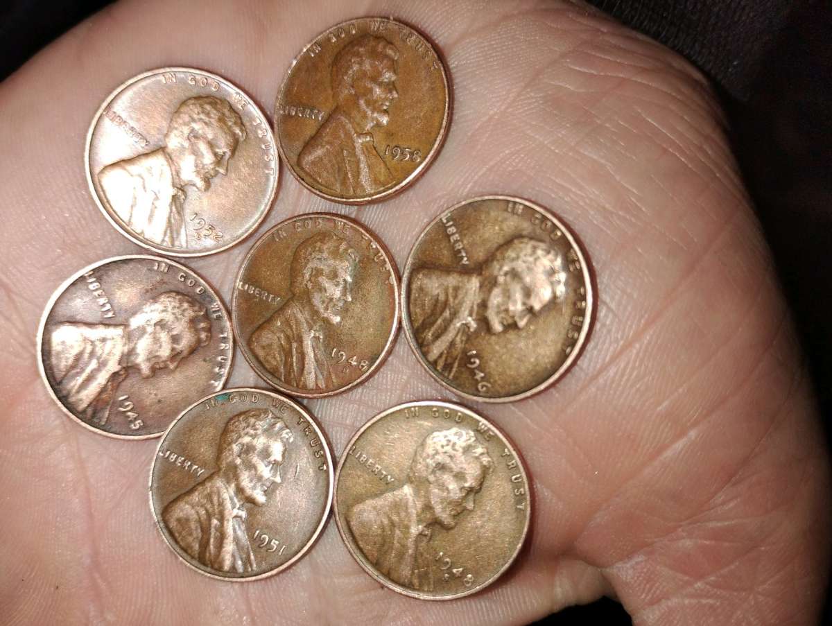 coins wheat back pennies and Indian head buffalo nickle