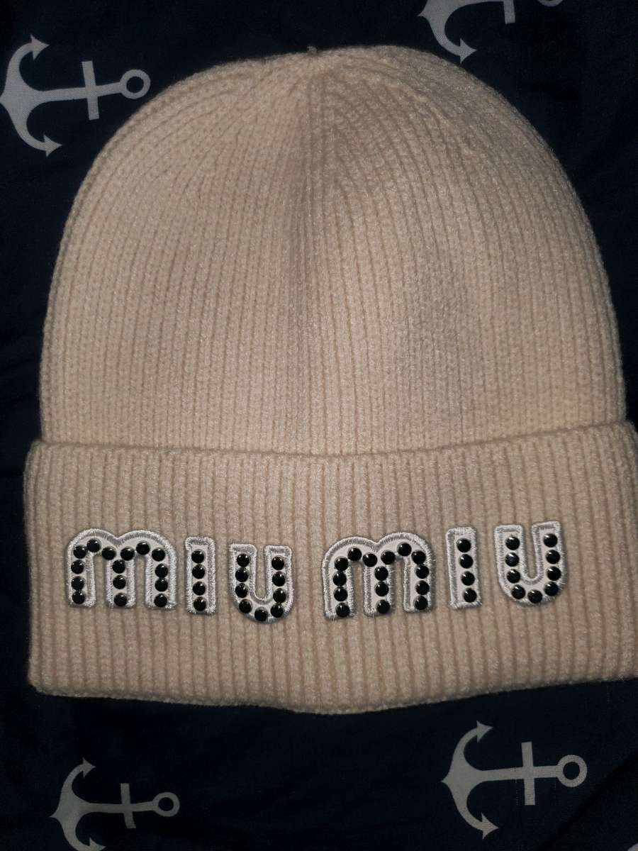 Miu Miu Beige Knit Hat