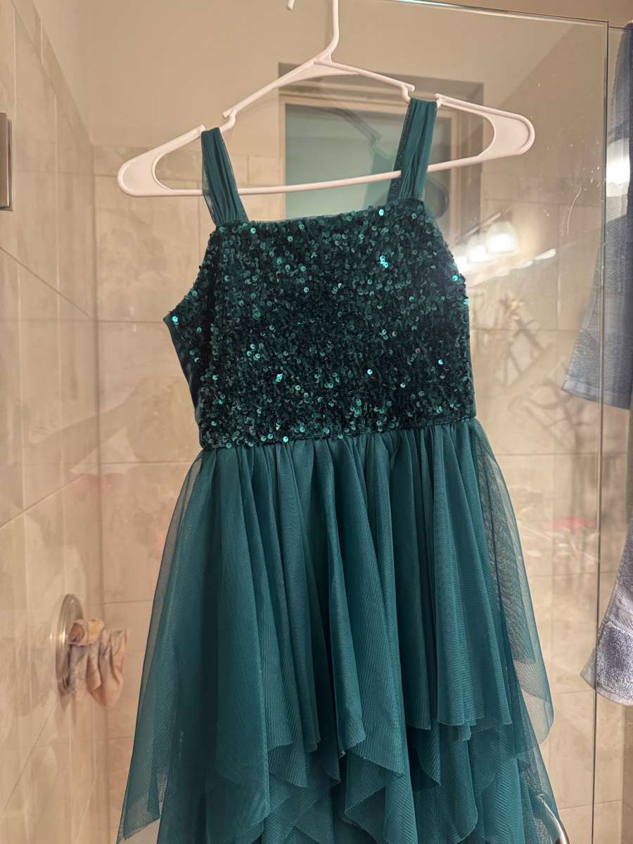 Green sequin dress