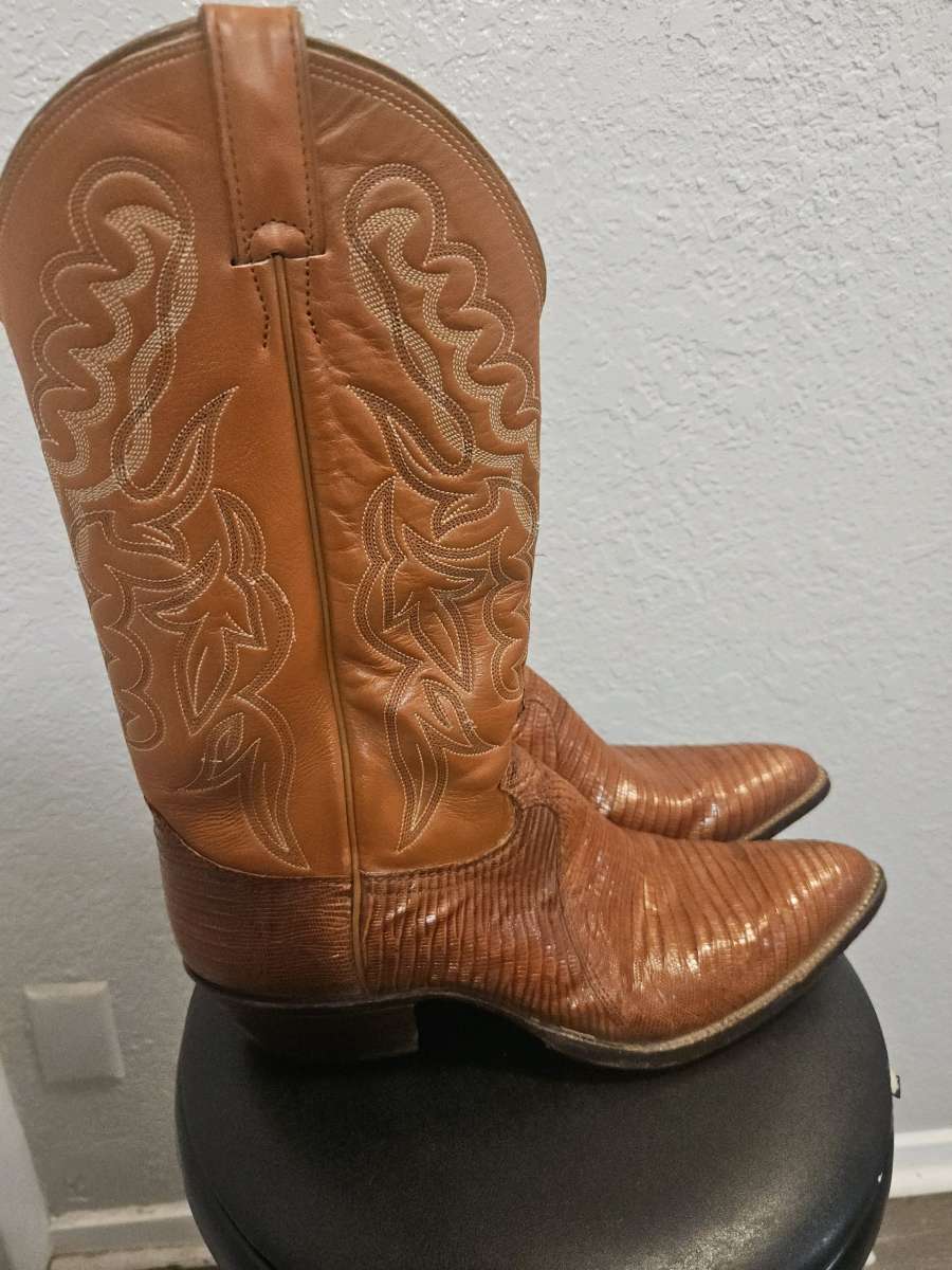 Vtg Justin Cowboy Boots