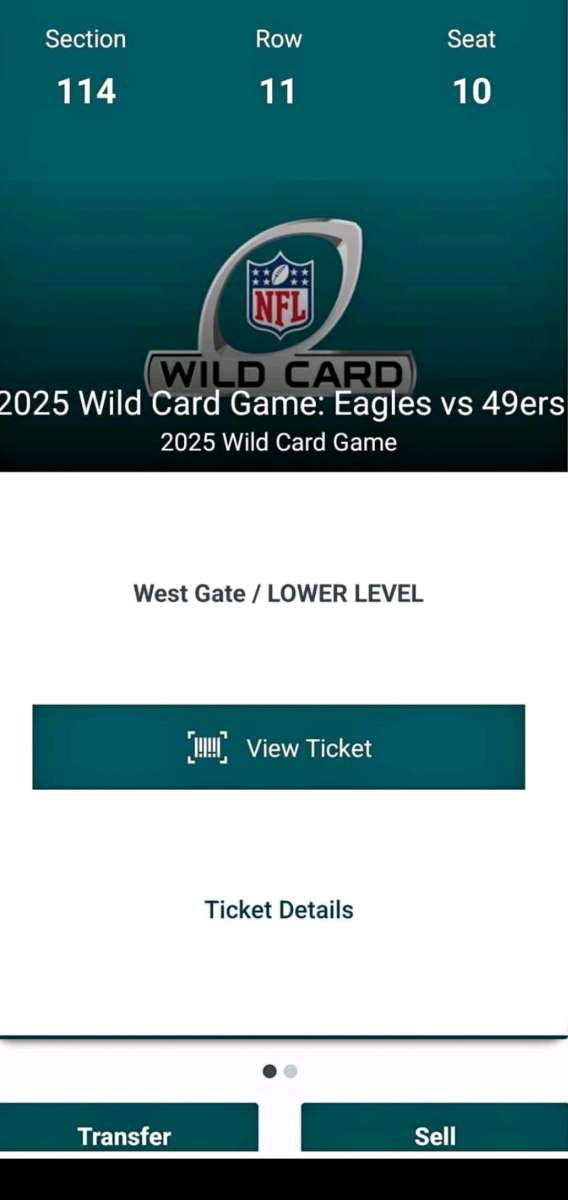 2 Eagles 49ers Wildcard Playoff Game Tickets With Parking Pa