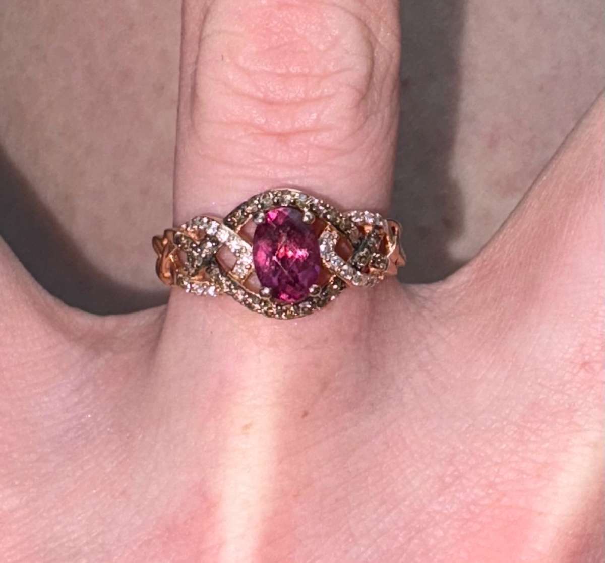 Le Vian Rhodolite Garnet Ring 14 ct twDiamonds 14K Strawberr