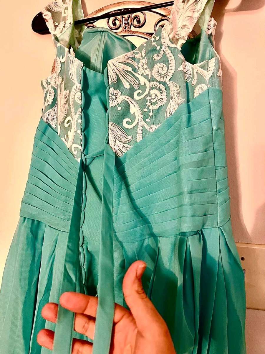 Stunning Tiffany Blue HighLow Gown  Brand New