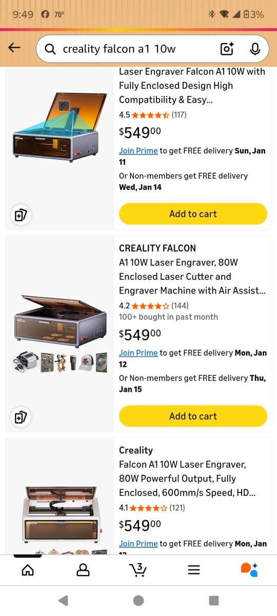 Creality Falcon A1 10 watt Laser Engraver