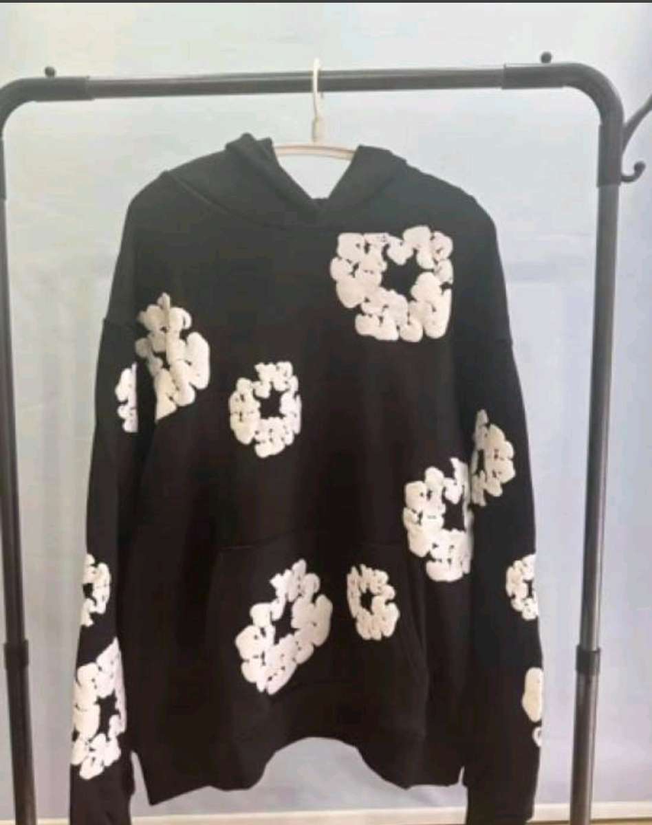 FREE SHIPPING USA ONLY Black denim hoodie size XL