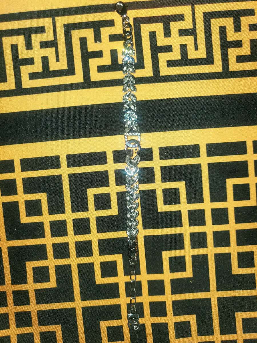 Dolce  Gabbana Elegant Silver Bracelet with Crystal Accents