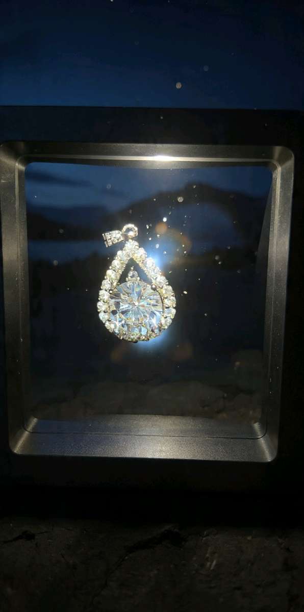 3ct PRICE DROP VVS1 D Moissanite Teardrop Pendant in S925