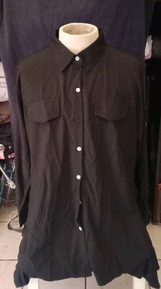 Black long sleeve shirt with buttons