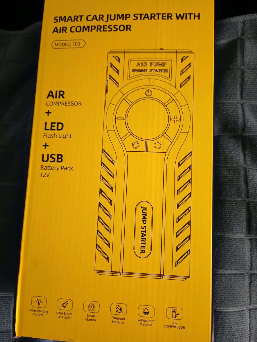 New 7000AMP Jump Starter with Tire Air Inflator