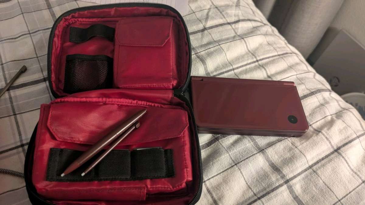 Red Nintendo DSi XL with Case