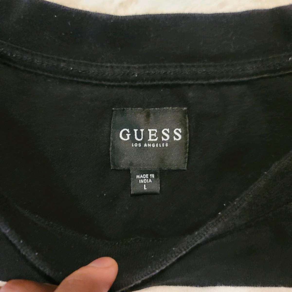 Guess Originals Tee TShirt Mens Large Embroidered Striped