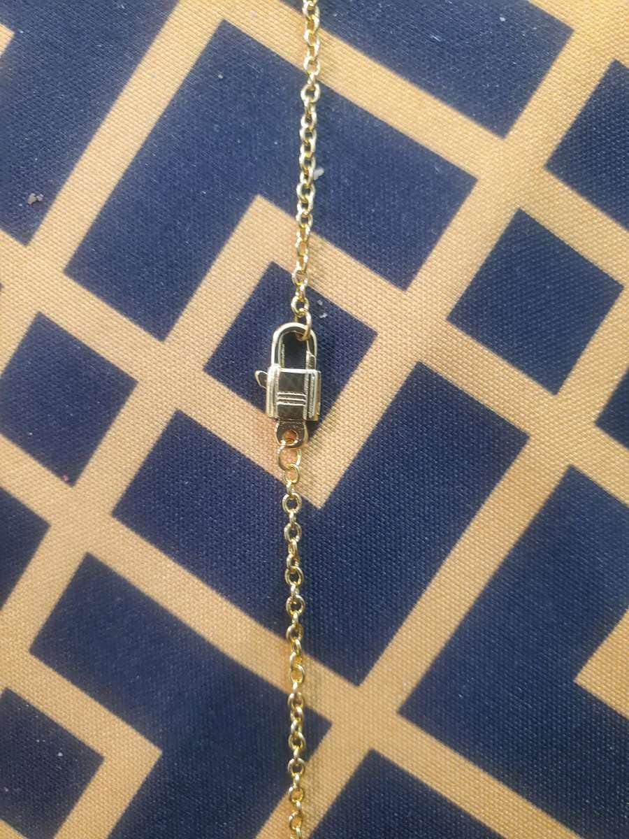 Hernes Gold Necklace with Pink Bag Pendant