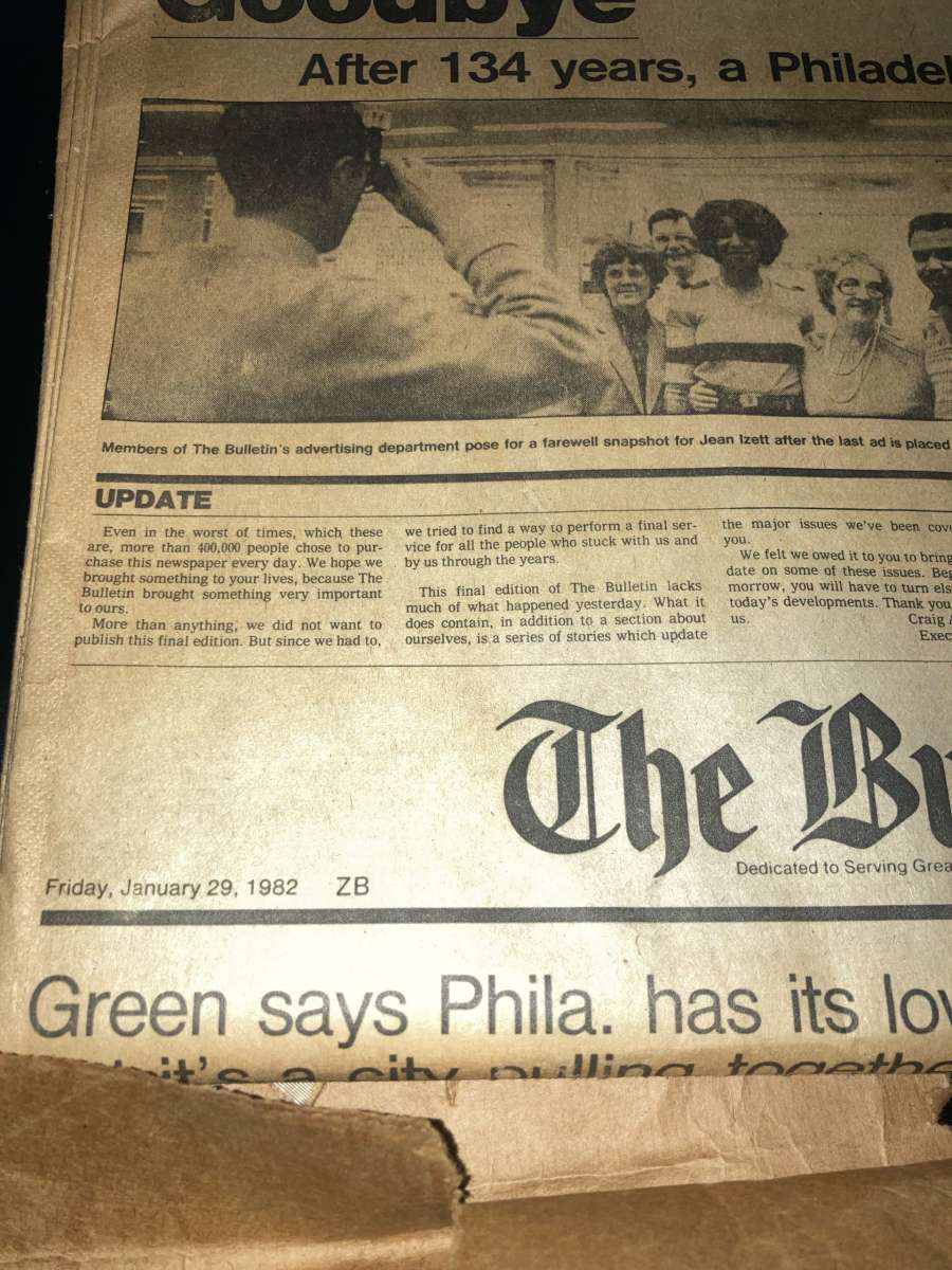 Final Edition of The Philadelphia Bulletin