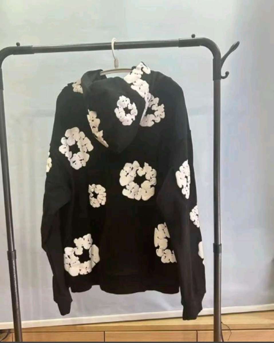 FREE SHIPPING USA ONLY Black denim hoodie size XL