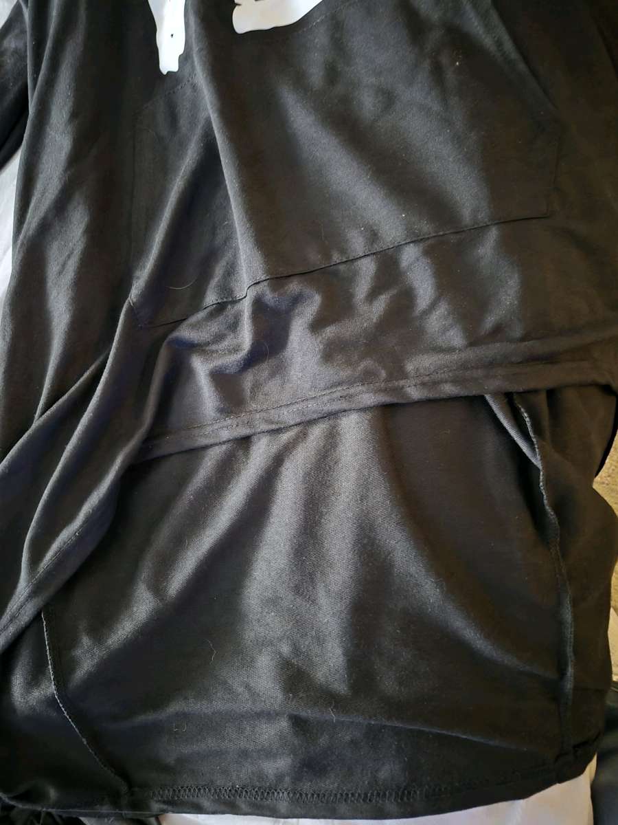 NWOT black LOVE funnelneck hoodie with paw print size XL