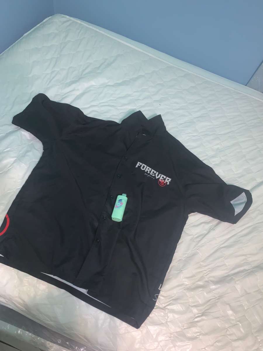 Forever designer button down graphic tee