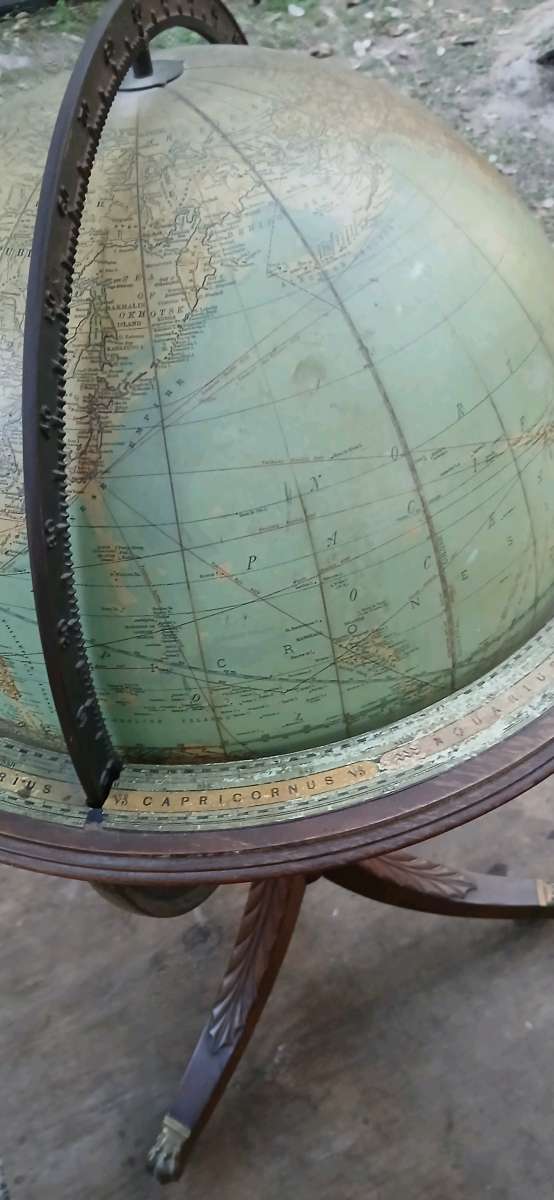 1920s Rand McNally 18 inch Terrestrial Globe