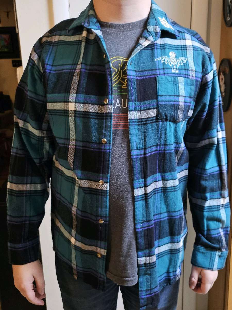 Cakeworthy Disney Haunted Mansion Black Watch Plaid Flannel