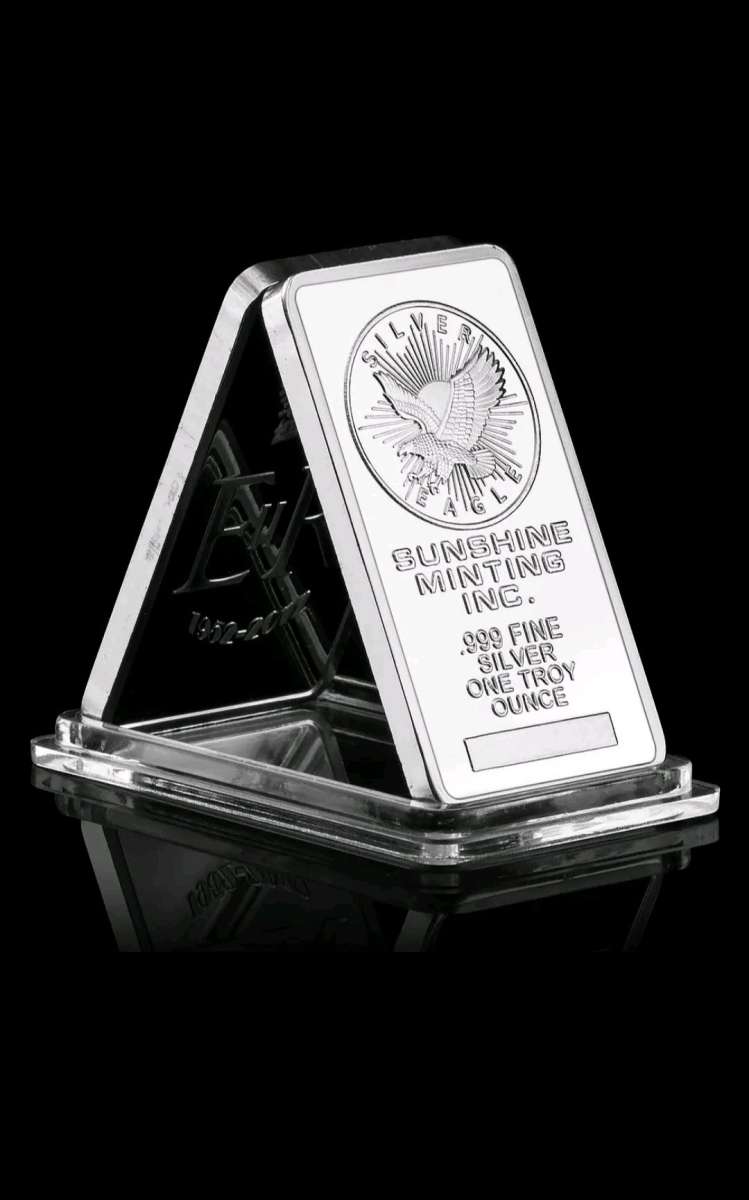 Collectable Paperweight Bar Sunshine 999 Fine Silver