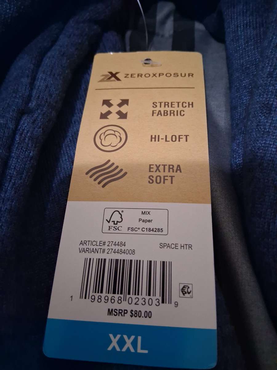 ZEROXPOSUR FULLZIP SWEATER FLEECE HOODIE Size XXL