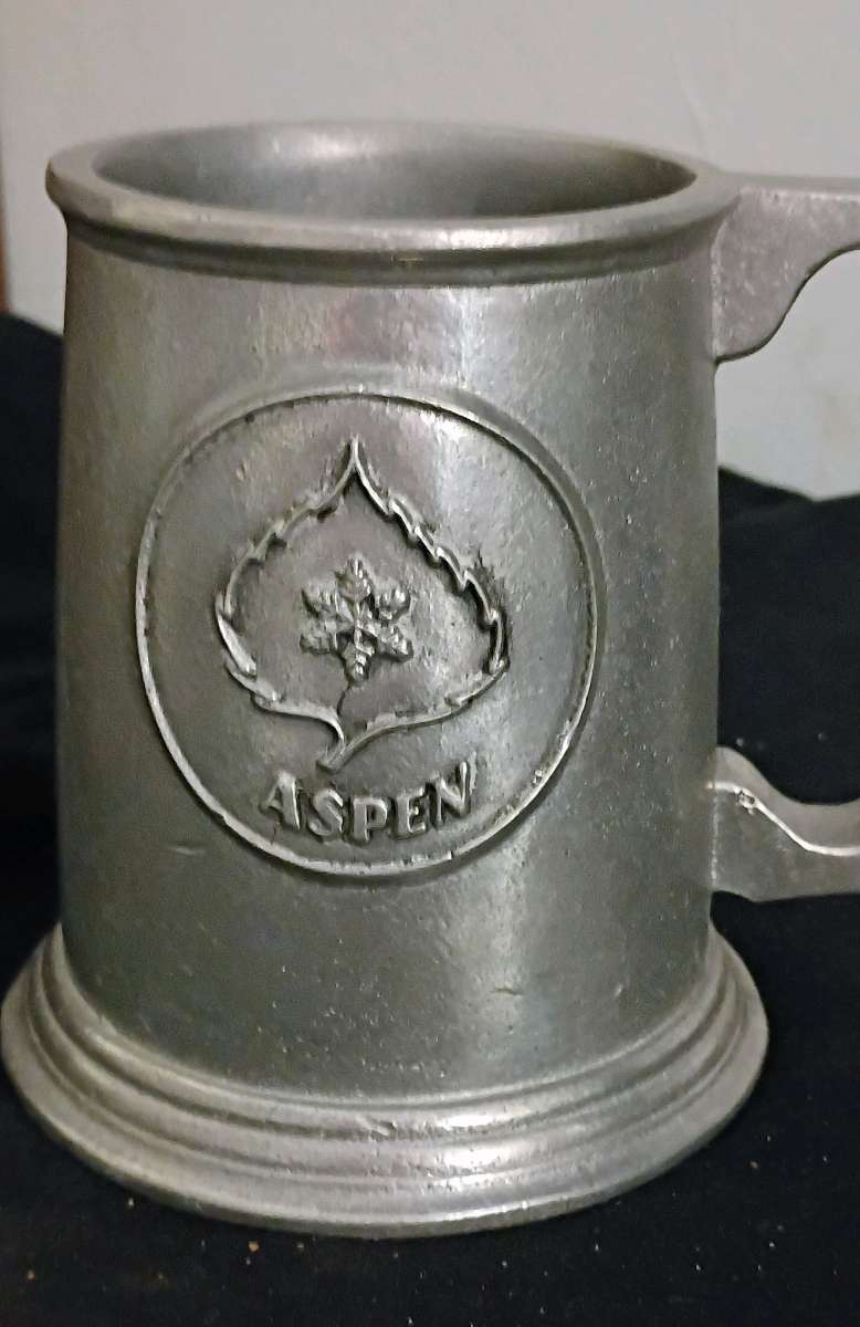 vintage ASPEN hand forged pewter mug