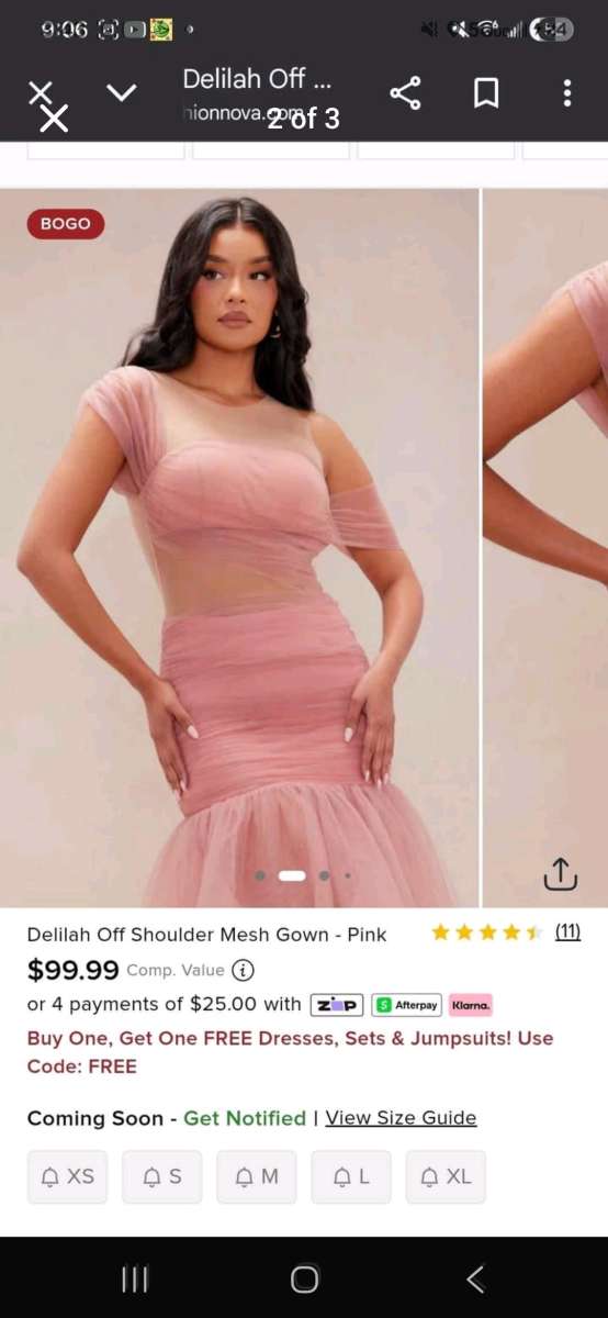 Pink mesh gown