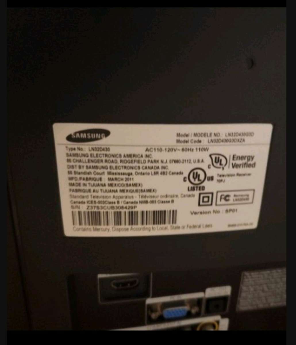 Samsung 32 Clear Picture Television