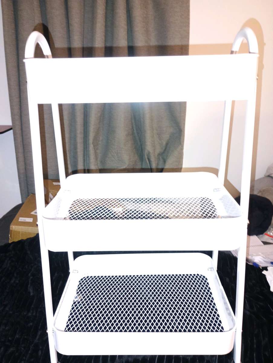 New 3 Tier Metal Rolling Rack WHITE color