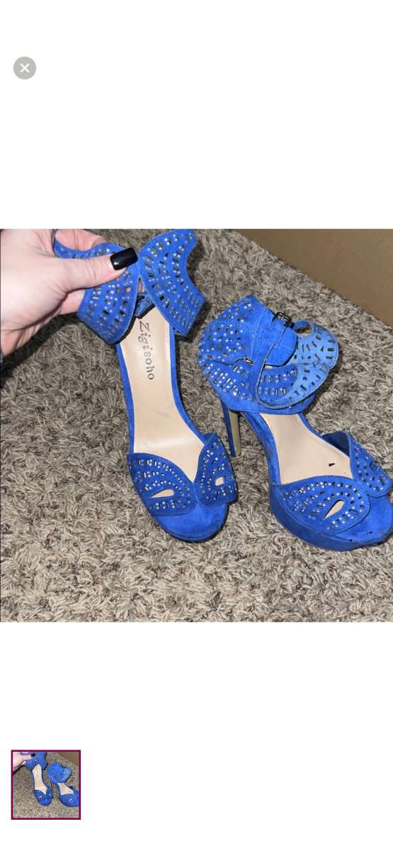 Zigi Soho Blue Suede Butterfly Heels