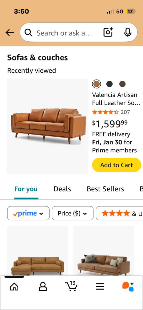 Leather sofa