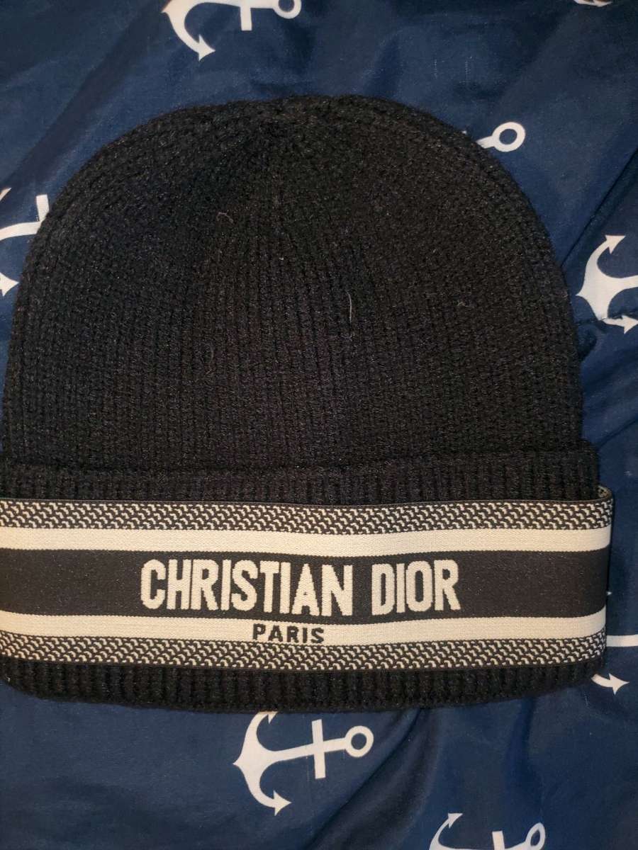 Dior Black and White Knit Hat