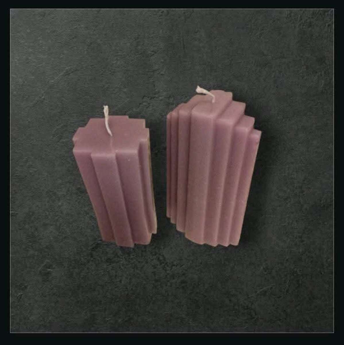 Purple Geometric Candle Design
