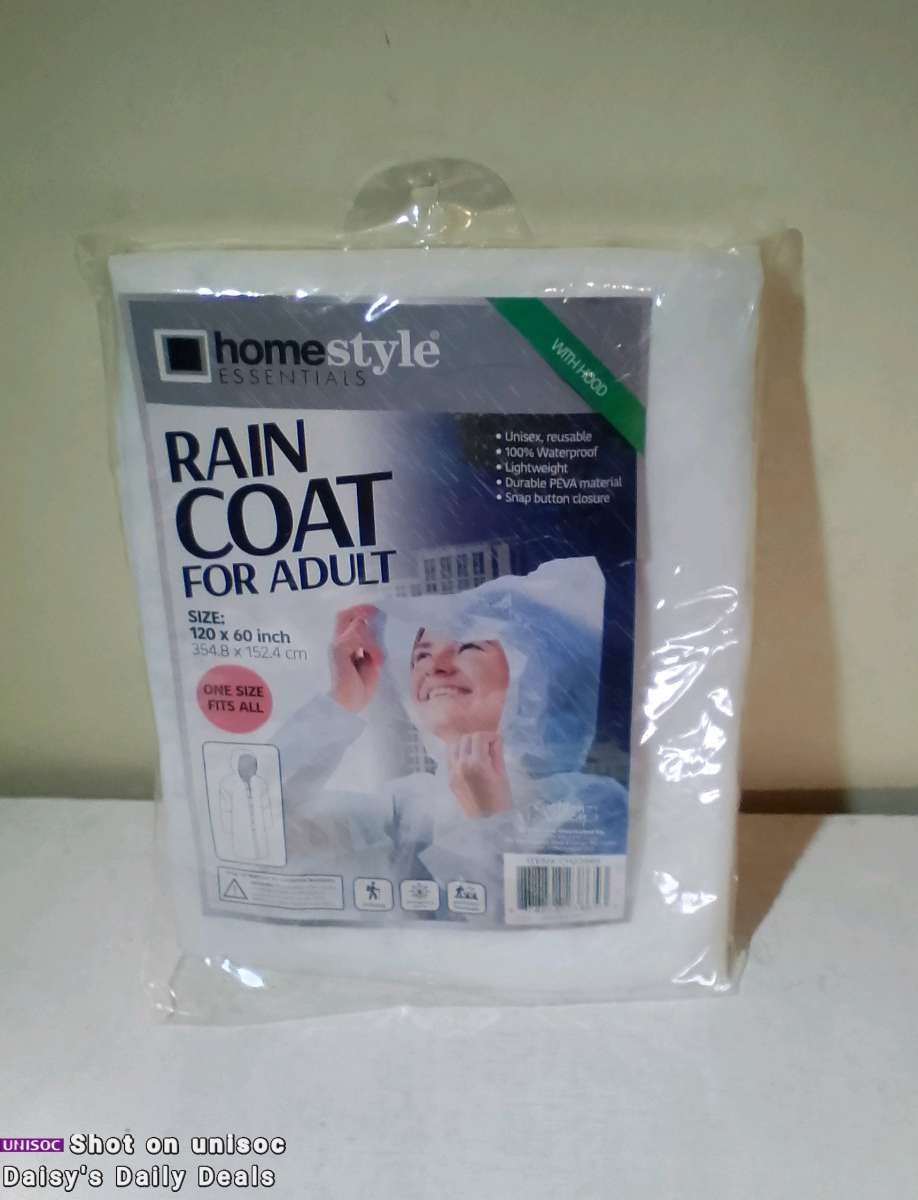 New Unopened Adult Rain Coat clear